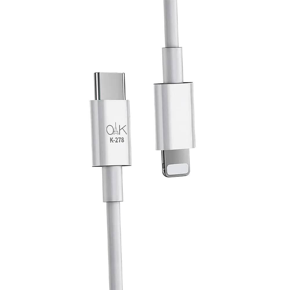 + قیمت کابل شارژ لایتنینگ به تایپ سی (USB-C) OAK مدل K-278 — تصویر ۲