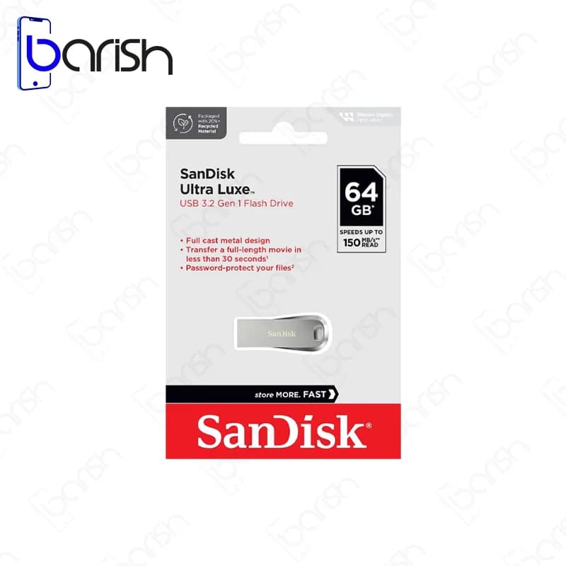 فلش سن دیسک مدل Ultra Luxe CZ74 ظرفیت 64 گیگابایت USB3.2 — تصویر ۴
