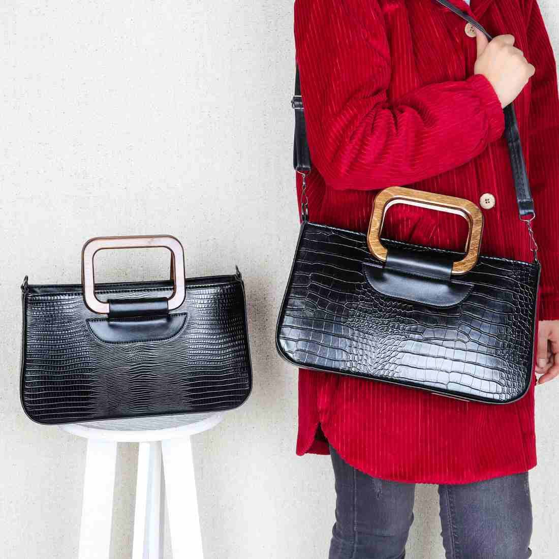 کیف دسته چوبی بزرگ(654)