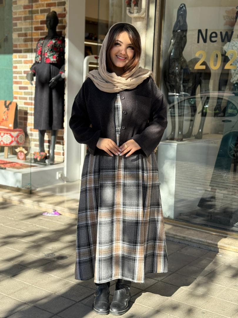 کت و سارافون عسل ذغالی طوسی