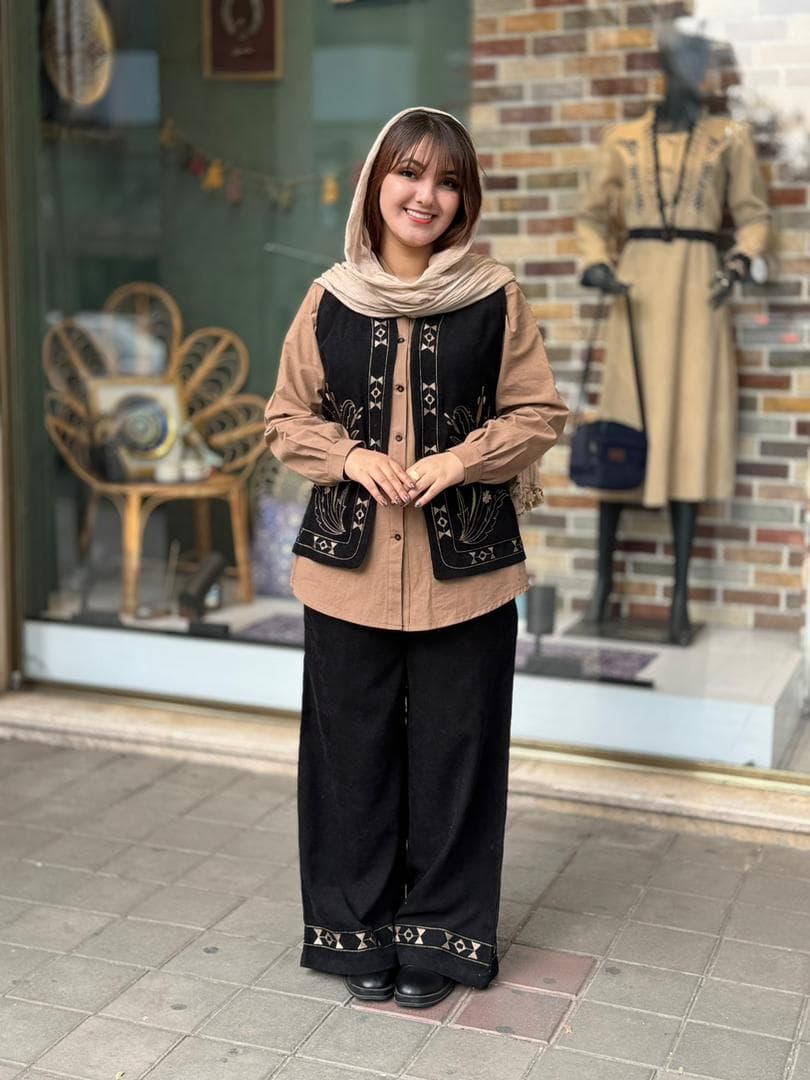 ست سه تیکه دیانا کبریتی مشکی نسکافه ای