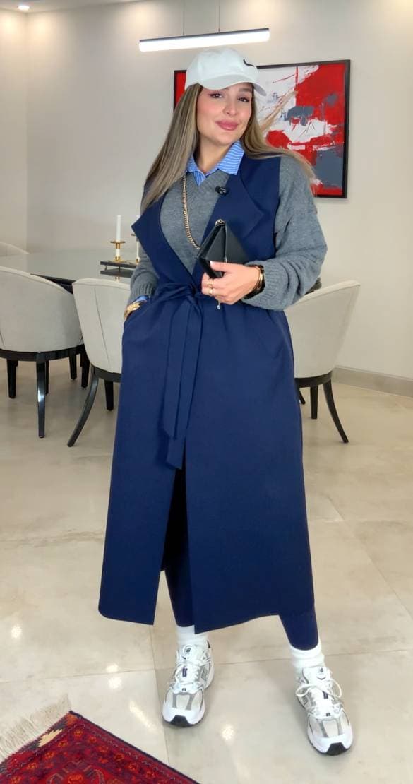 لانگ وست کتی کرپ مازاراتی سرمه ای