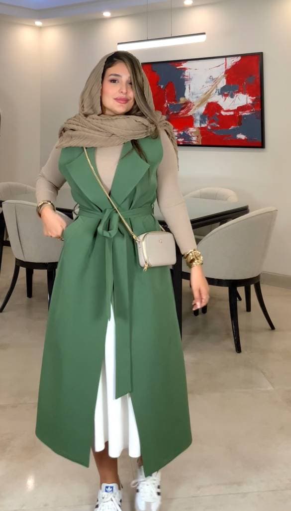 لانگ وست کتی کرپ مازاراتی سرمه ای — تصویر ۶