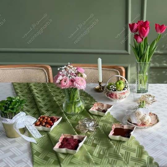 رومیزی ژاکارد دایره طرح برن — تصویر ۲