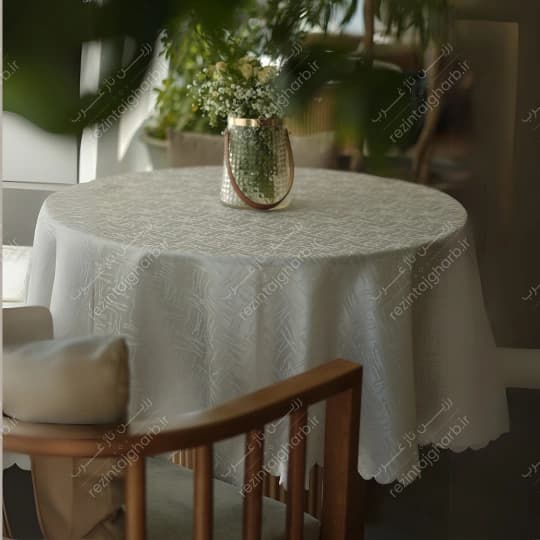 رومیزی ژاگارد مستطیل طرح یاسمین رزین تاژ — تصویر ۵