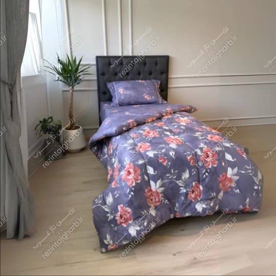 ست لحاف رانفورس کتان طرح ایزابل رزین تاژ — تصویر ۲