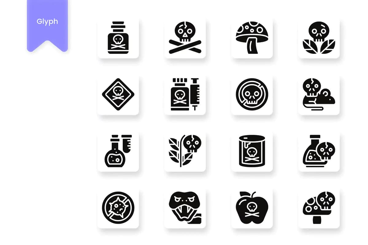 16 آیکون سم و خطر — تصویر ۳
