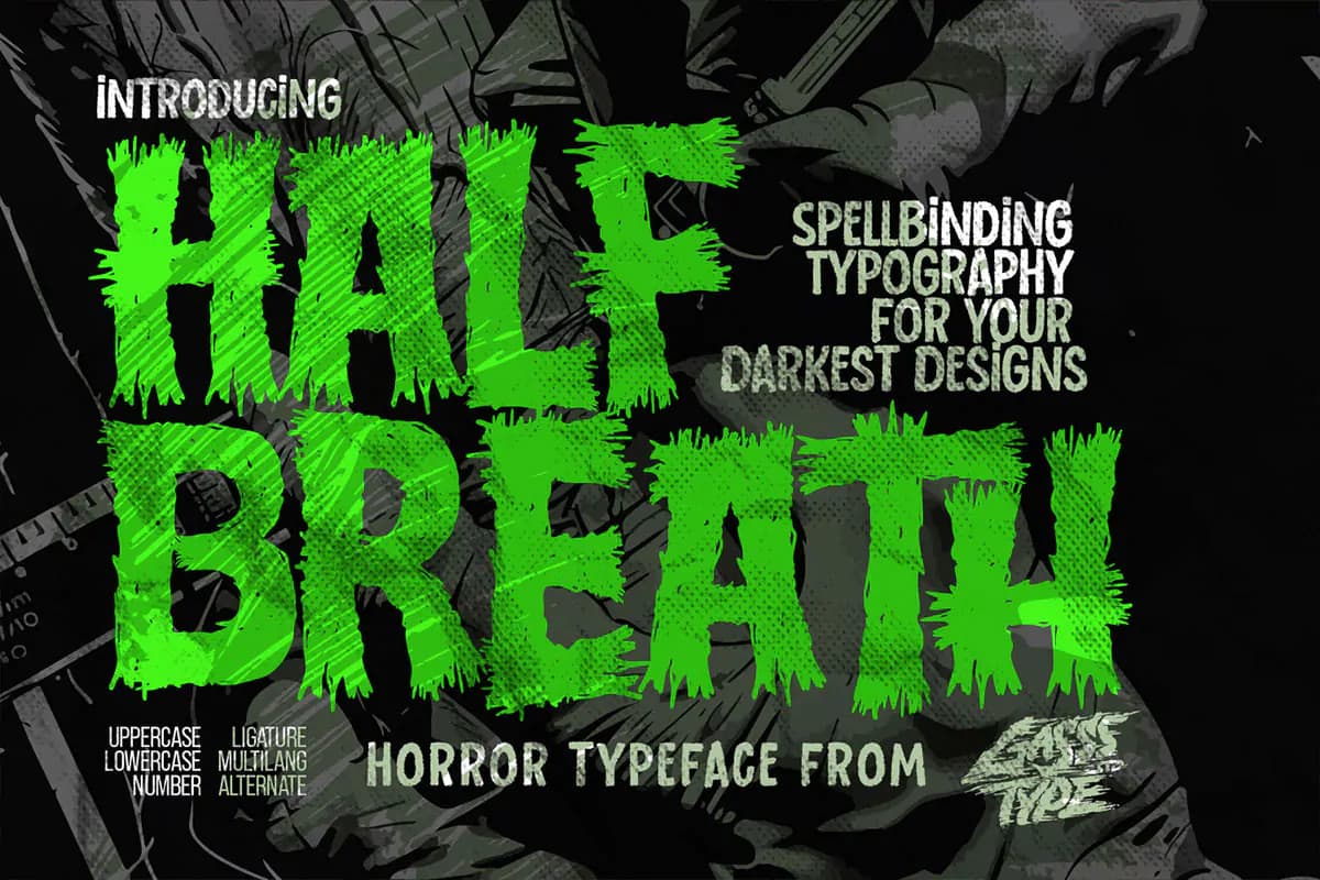 فونت پوسیده Half Breath — تصویر ۴