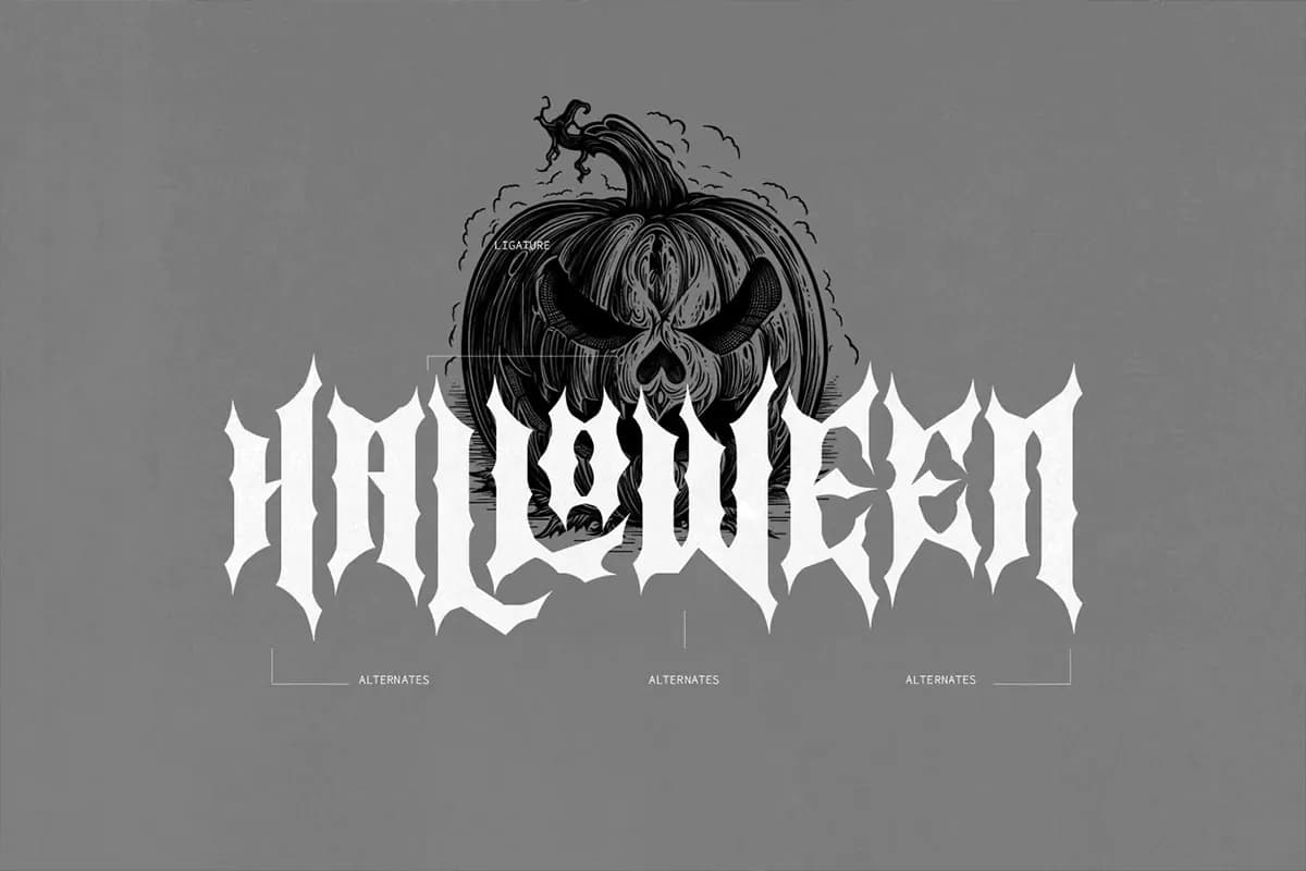 فونت هالووین Raven Faith — تصویر ۶