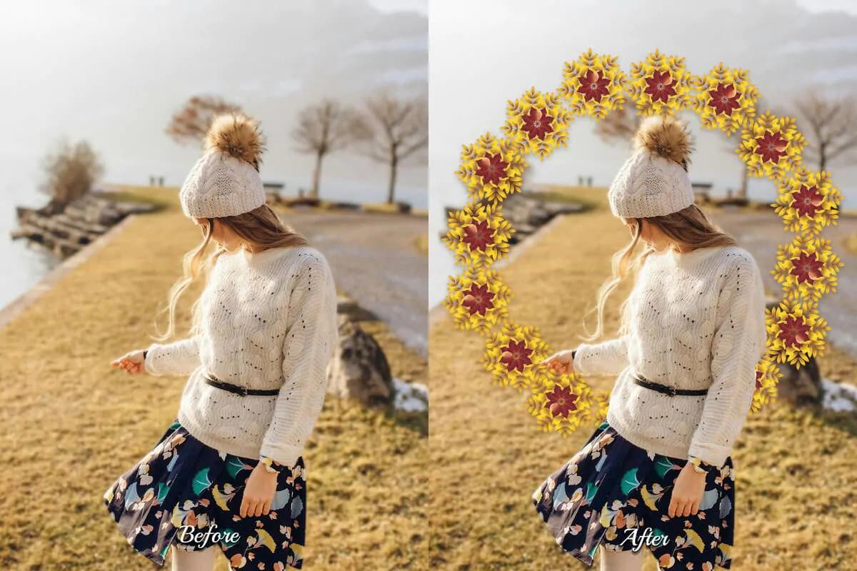 50 قاب و حلقه گل برگ های پاییزی — تصویر ۳
