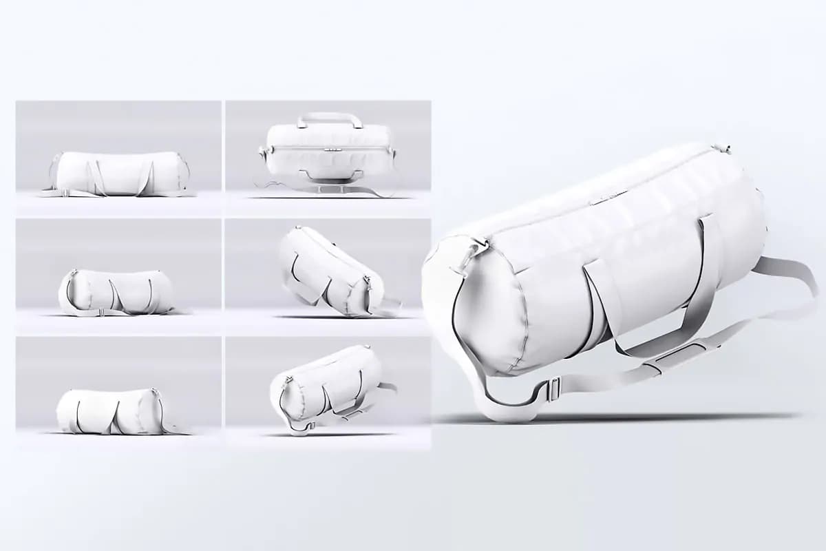 موکاپ ساک ورزشی اسپورت استوانه ای — تصویر ۲