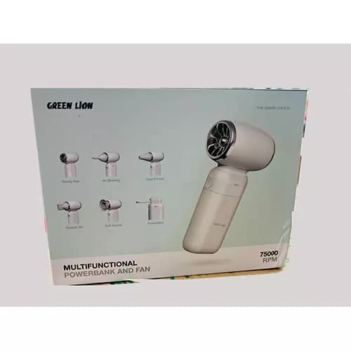 پاور بانک و جت فن چندکاره 10000میلی‌آمپر گرین لاین مدل GL-MF110 — تصویر ۲
