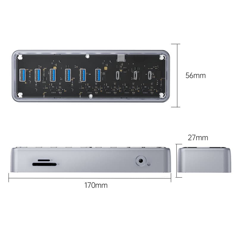 داک استیشن 14 پورت USB-C اوریکو مدل OMQ-14P — تصویر ۲