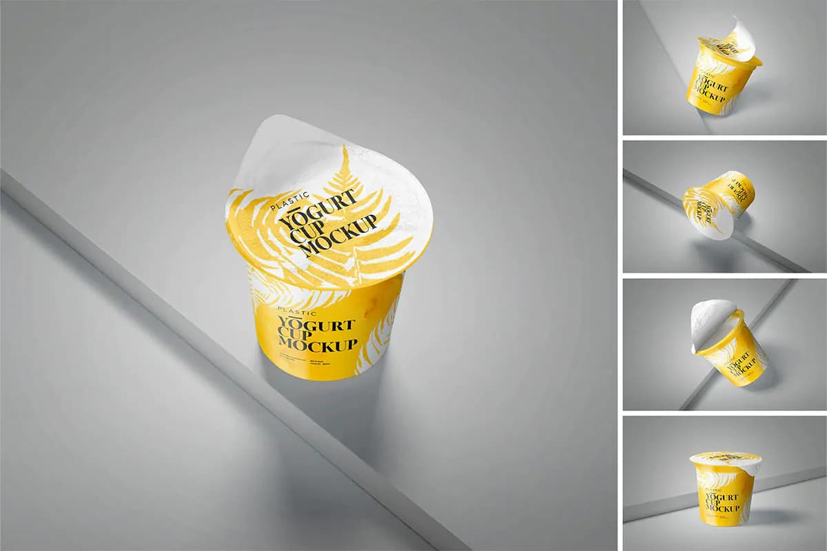 موکاپ ظرف بسته بندی ماست – 2300×3500 پیکسل