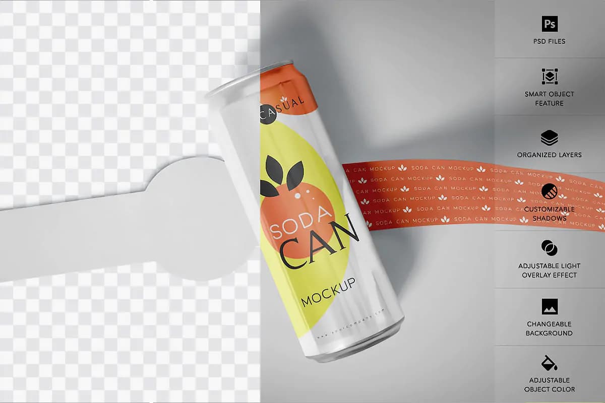 موکاپ قوطی نوشیدنی آسان بازشو — تصویر ۲