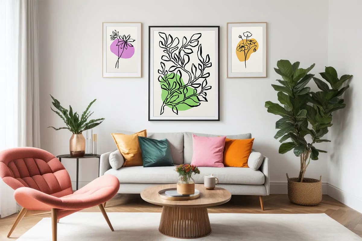 موکاپ قاب عکس در دکوراسیون داخلی