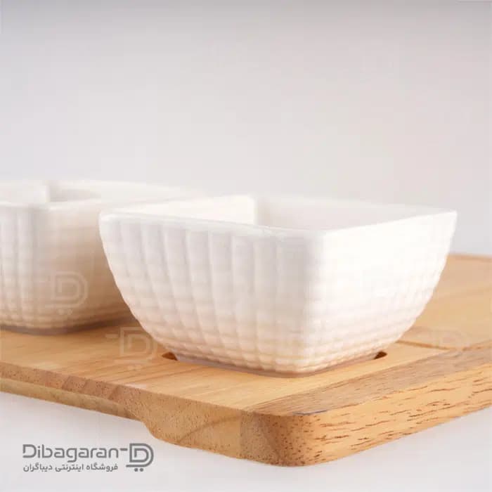 ست سینی سرو و پیاله چوب چینی ریور کد C08-2881 — تصویر ۲