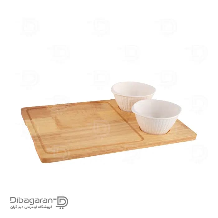 ست سینی سرو و پیاله چوب چینی ریور کد B12-2879
