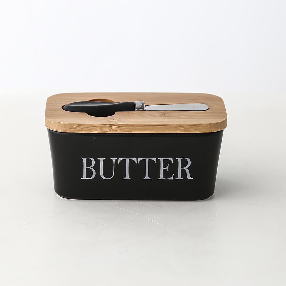 کره خوری سرامیکی وارداتی طرح BUTTER-مشکی — تصویر ۶