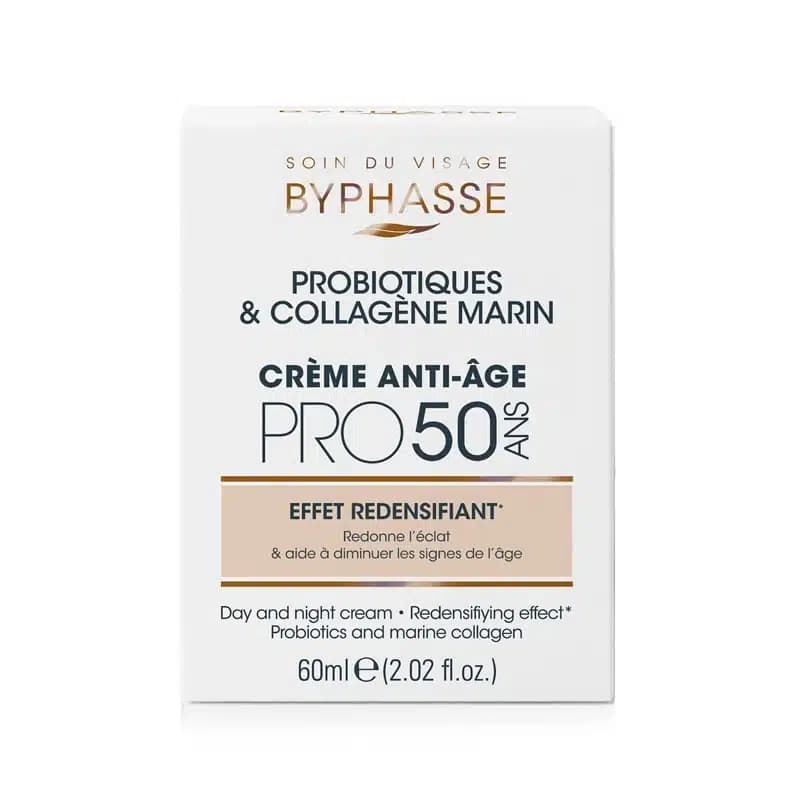 کرم ضد پیری و سفت کننده پوست بایفاس Byphasse مدل Pro 50 حاوی روغن گل رز و کلاژن(60 میل)