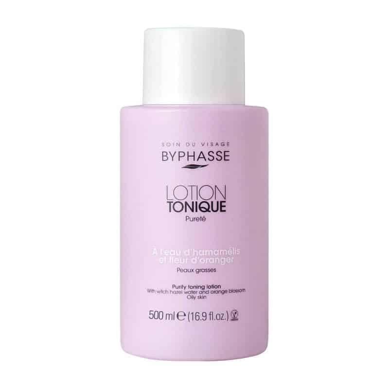 تونر پوست چرب بایفاس Byphasse حاوی عصاره فندوق و شکوفه پرتقال مدل Purete(500 میل)