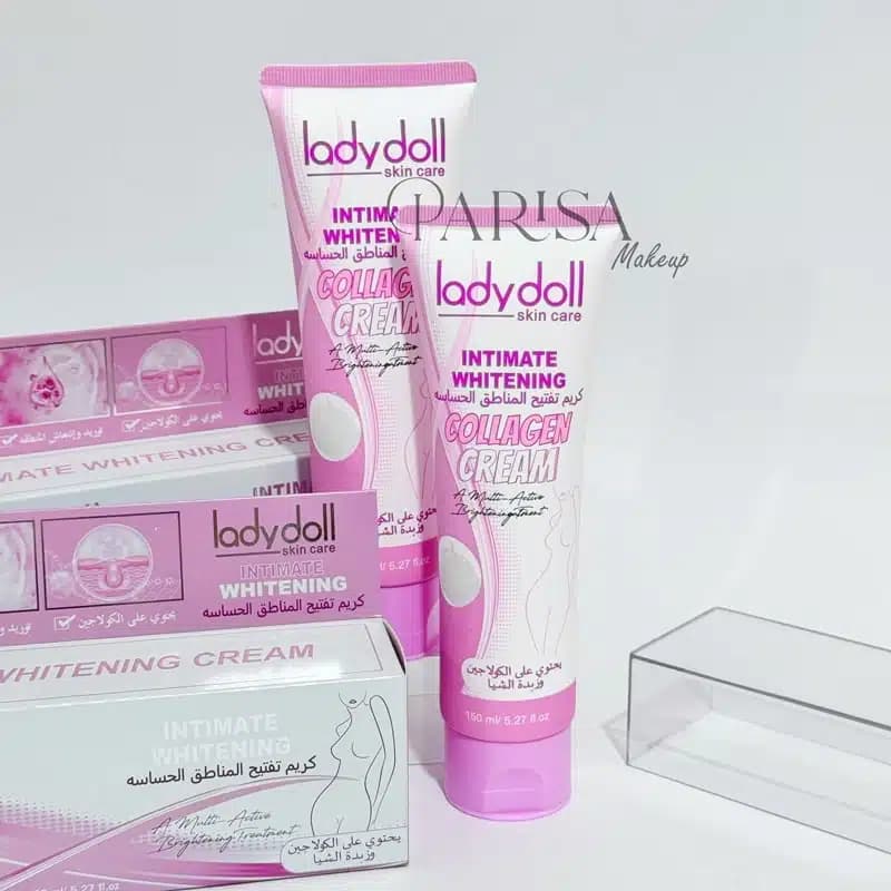 کرم روشن کننده بدن و نواحی خصوصی Lady Doll مدل Intimate Whitening Collagen Cream(150 میل)