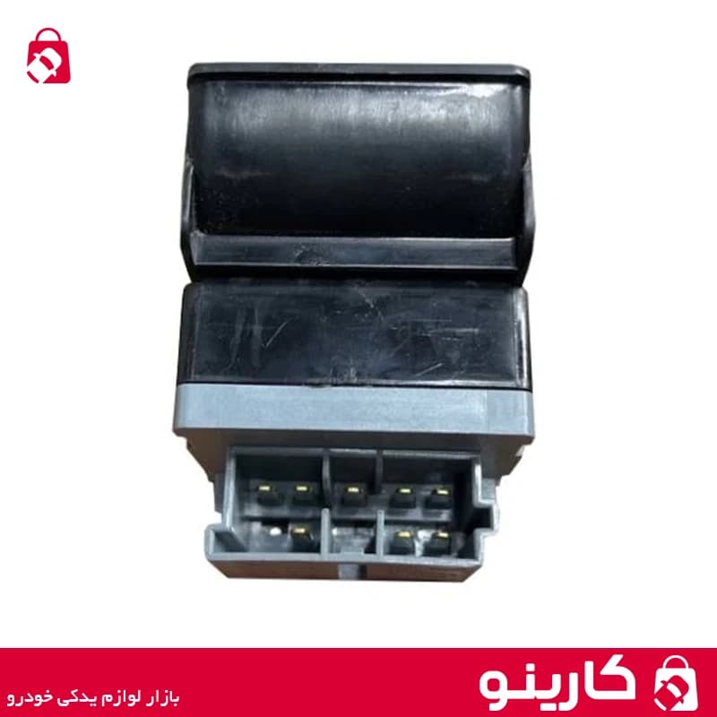 جفت کلید معمولی شیشه بالابر برقی پژو پارس جلو چپ نور سفید ایساکو 0941408299 — تصویر ۳