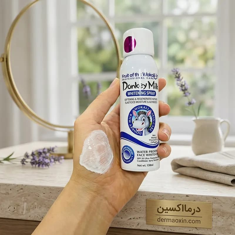اسپری ضد آفتاب و سفید کننده شیر الاغ SPF90 حجم 180 میل — تصویر ۶