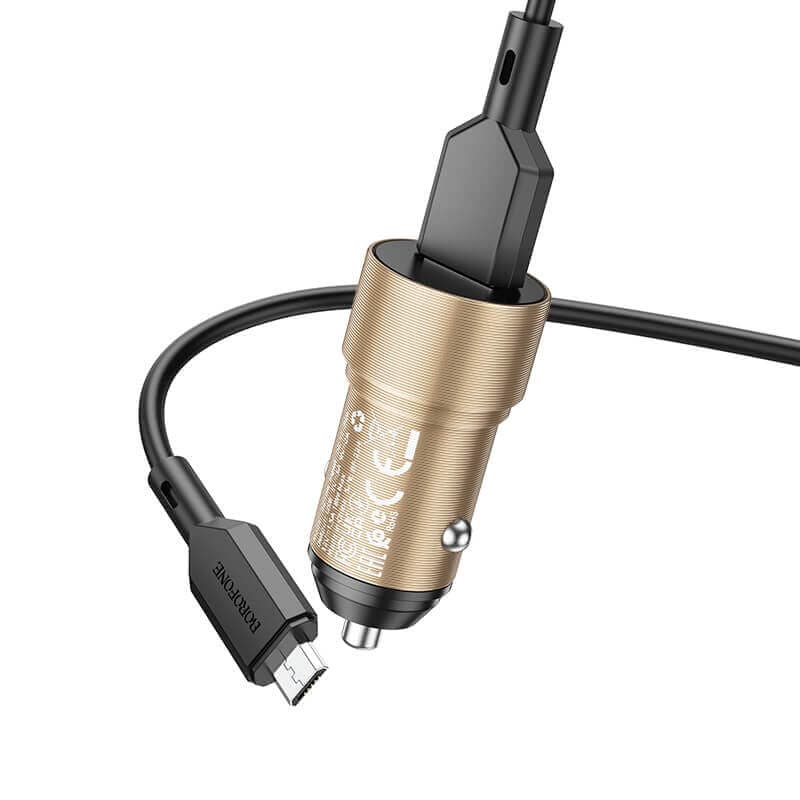 شارژر فندکی 18 وات بروفون مدل BZ19A QC3.0 به همراه کابل تبدیل microUSB — تصویر ۶