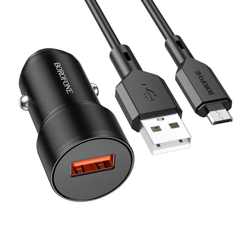 شارژر فندکی 18 وات بروفون مدل BZ19A QC3.0 به همراه کابل تبدیل microUSB — تصویر ۵