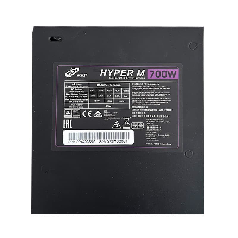 پاور 700 وات FSP Hyper M 700W استوک در حد نو — تصویر ۴
