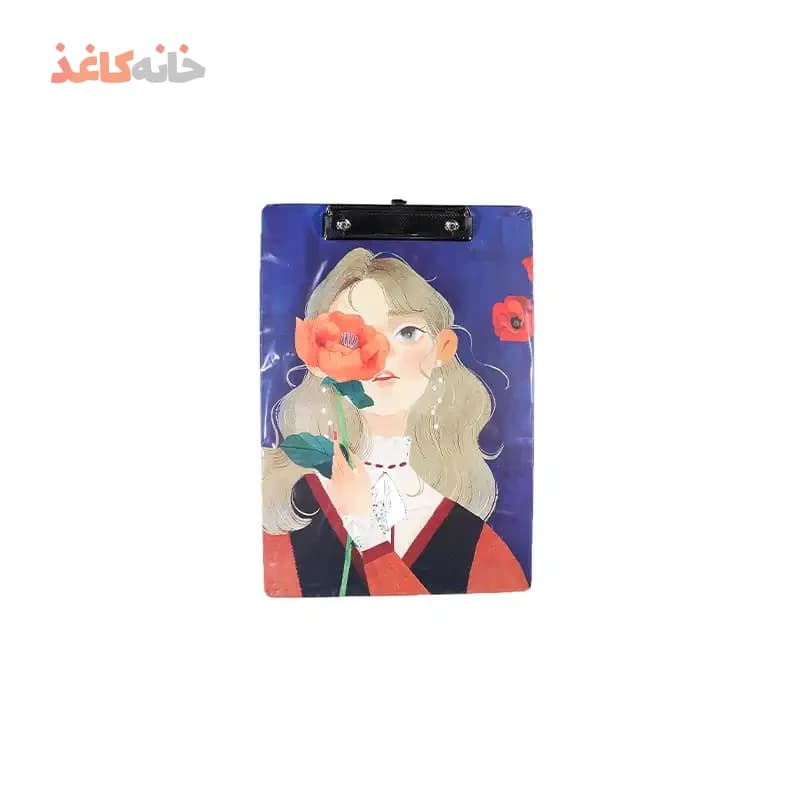 تخته شاسی A4 مقوایی سویل طرح دختر و گل های قرمز