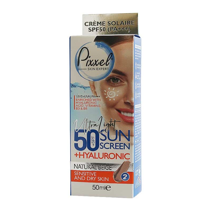 کرم ضدآفتاب رنگی پیکسل مناسب پوست های خشک تا نرمال و حساس SPF50 رنگ بژ طبیعی — تصویر ۲