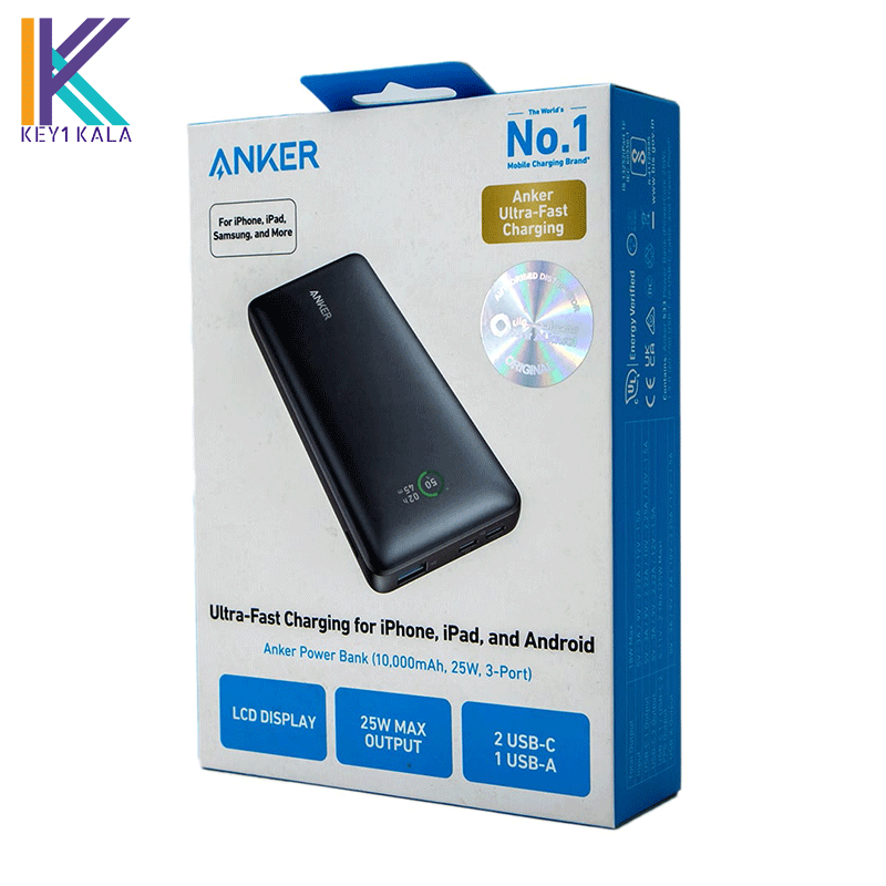 پاوربانک انکر مدل A1249 ظرفیت 10000 میلیآمپرساعت ا ANKER 533 POWERBANK POWERCORE 25W 10000MAH — تصویر ۶