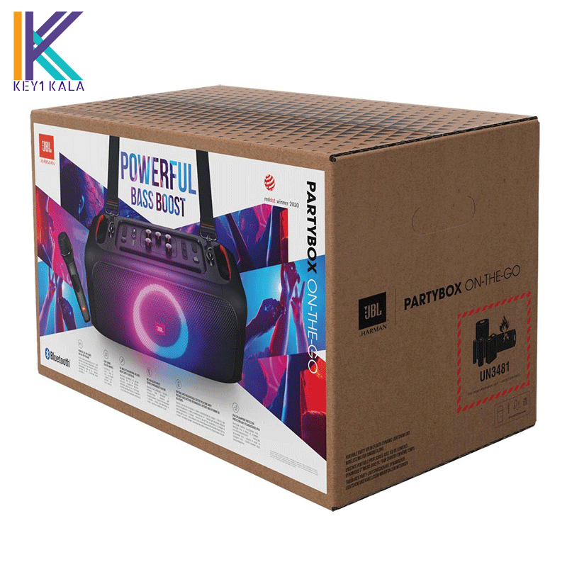 اسپیکر بلوتوثی قابل حمل جی بی ال مدل JBL Partybox on the go Portable Bluetooth Speaker — تصویر ۶