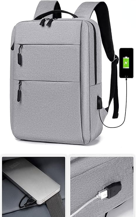 کوله پشتی لپ تاپ USB دار مدل دو زیپ کد 612 — تصویر ۵