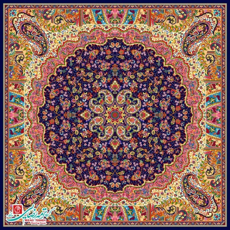 رومیزی ترمه مربع طرح میترا — تصویر ۶