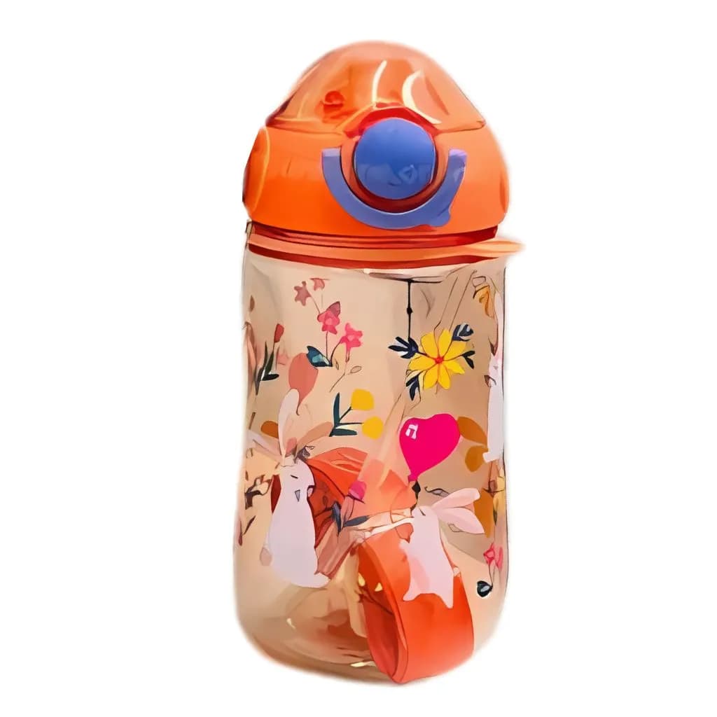 قمقمه کودک مدل نی دار طرح حیوانات گنجایش 400ml کد 750