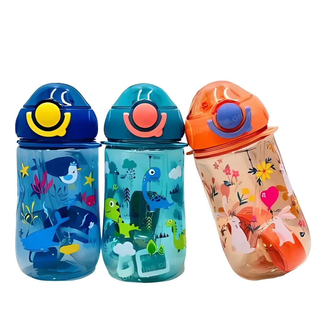 قمقمه کودک مدل نی دار طرح حیوانات گنجایش 400ml کد 750 — تصویر ۴
