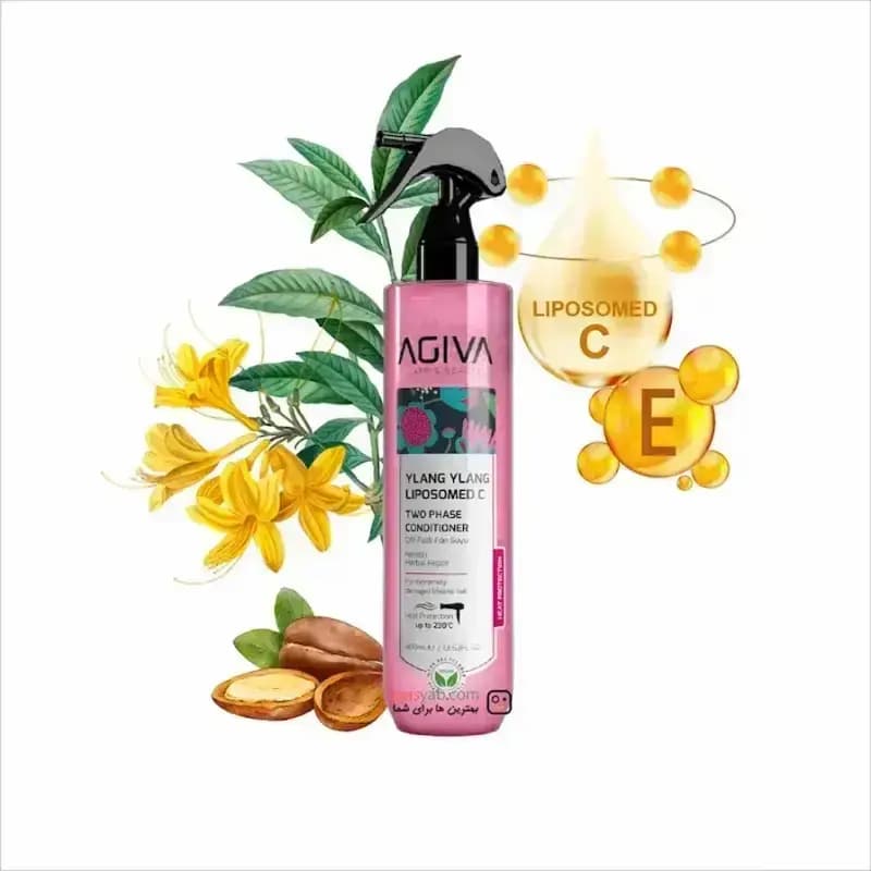 اسپری دوفاز آگیوا Agiva مدل Amino keratin حجم 400 میل — تصویر ۲