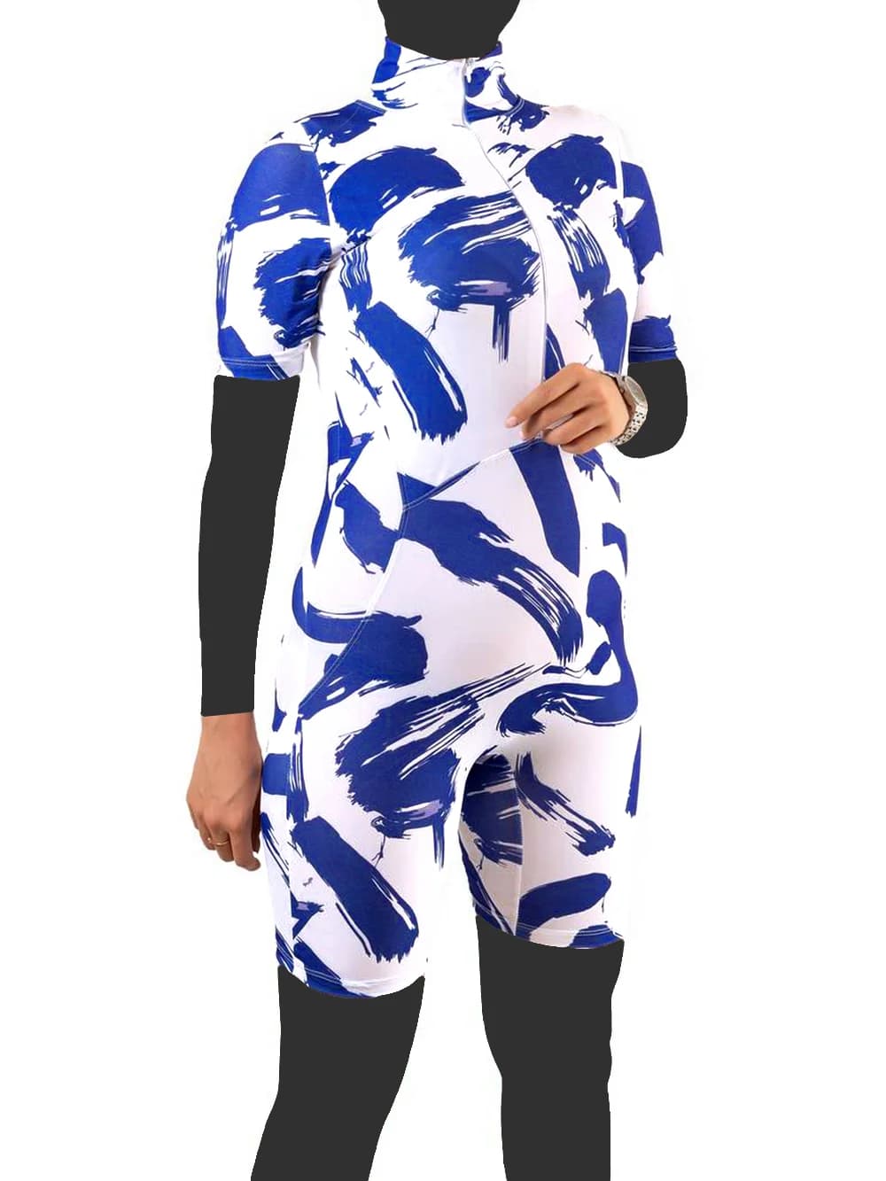 مایو پادار و آستین دار زنانه پوشیده نیمه اسلامی برای استخر اسپیدو ( Speedo ) کاپدار — تصویر ۳