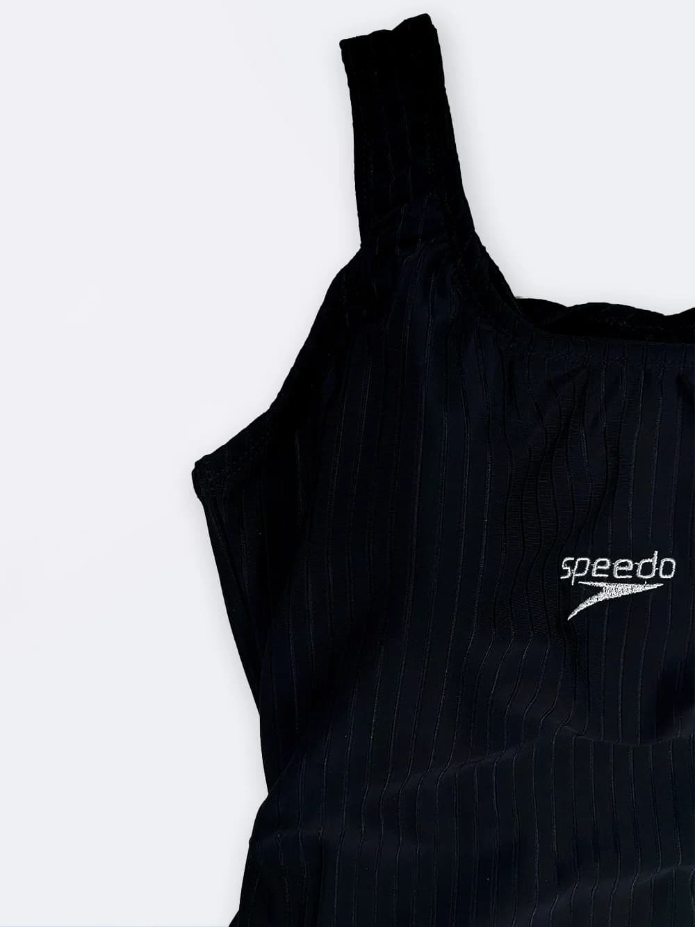 مایو زنانه اسلیپ مشکی رنگ طرح راه راه کلاسیک شیک و ساده اسپیدو ( Speedo ) کاپدار — تصویر ۵