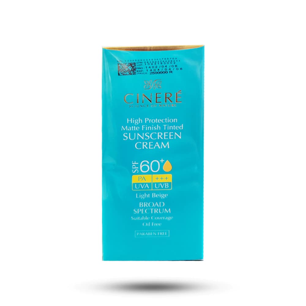 کرم ضدآفتاب رنگی +SPF60 سینره مخصوص پوست رنگ Light beige حجم 50 میل — تصویر ۲
