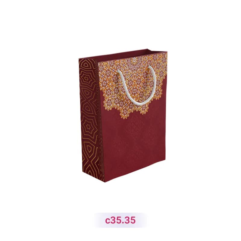 پاکت کادو با طرح اسلیمی زرشکی (سری 35)