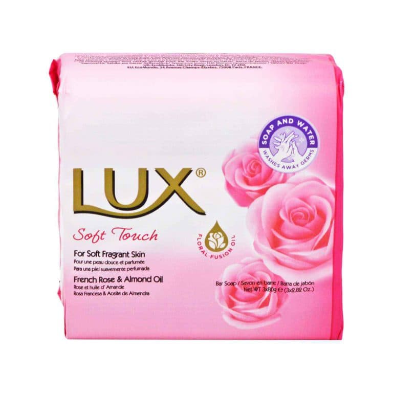 صابون لوکس مدل soft touch با رایحه رز 80 گرمی بسته 3 عددی