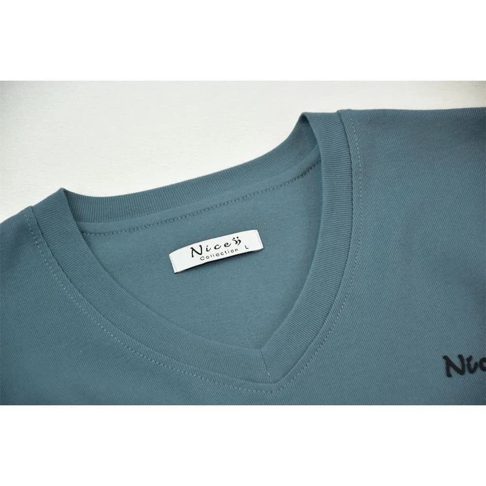 ست تیشرت و شلوارک مردانه یقه هفت کرم — تصویر ۴