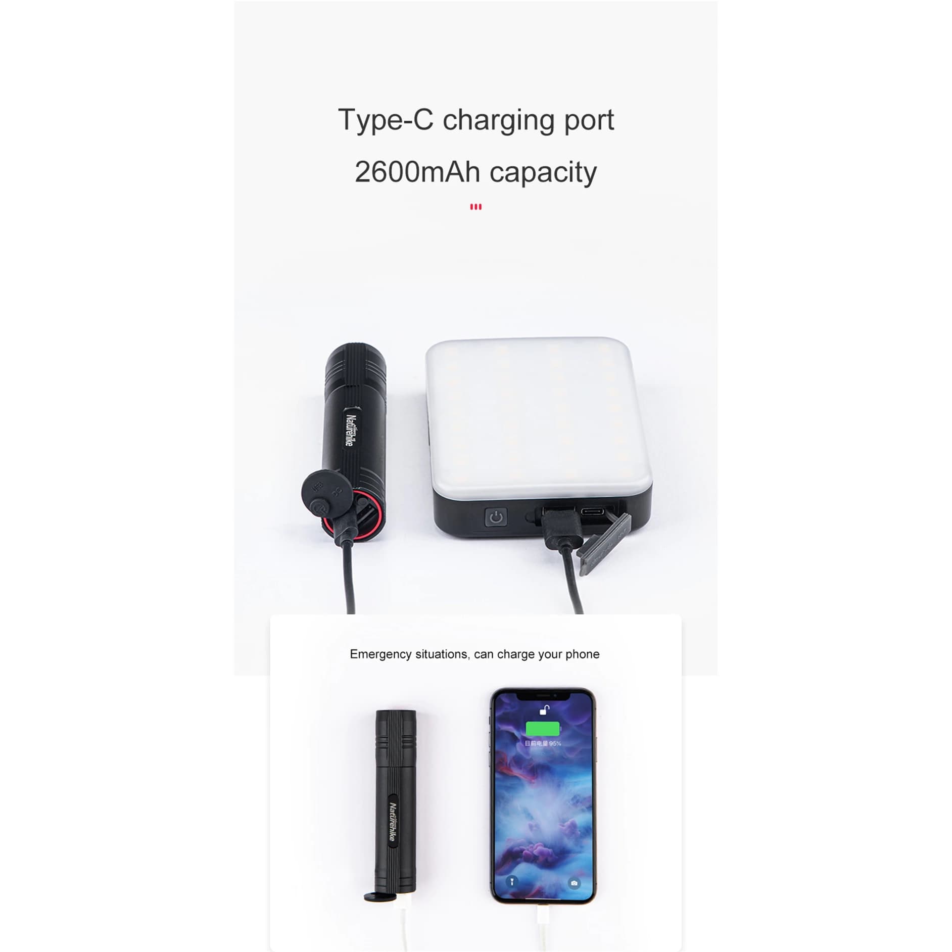 چراغ قوه کمپینگ نیچرهایک مدل Waterproof Zoomable-torch — تصویر ۶