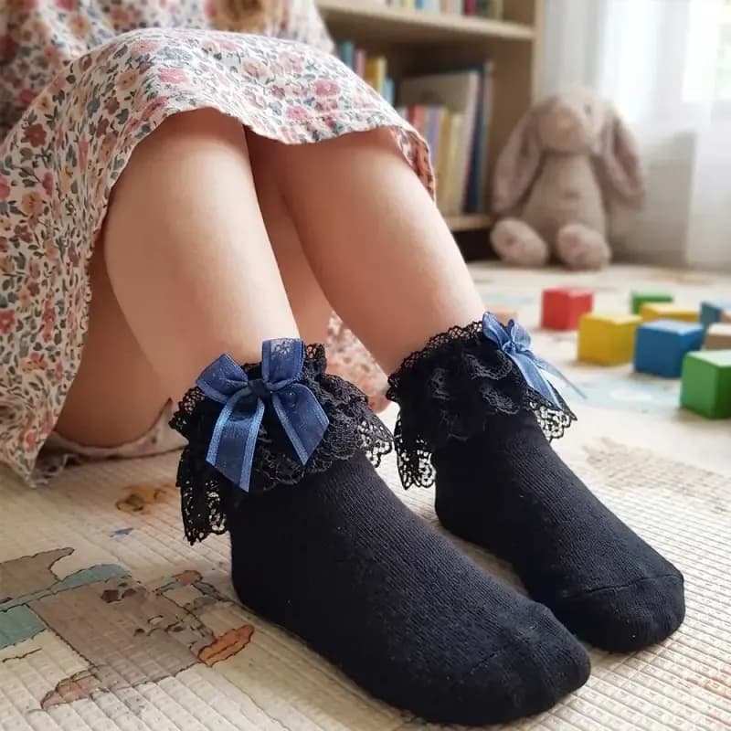 جوراب لب تور دخترانه پنبه ای ایرانی — تصویر ۳