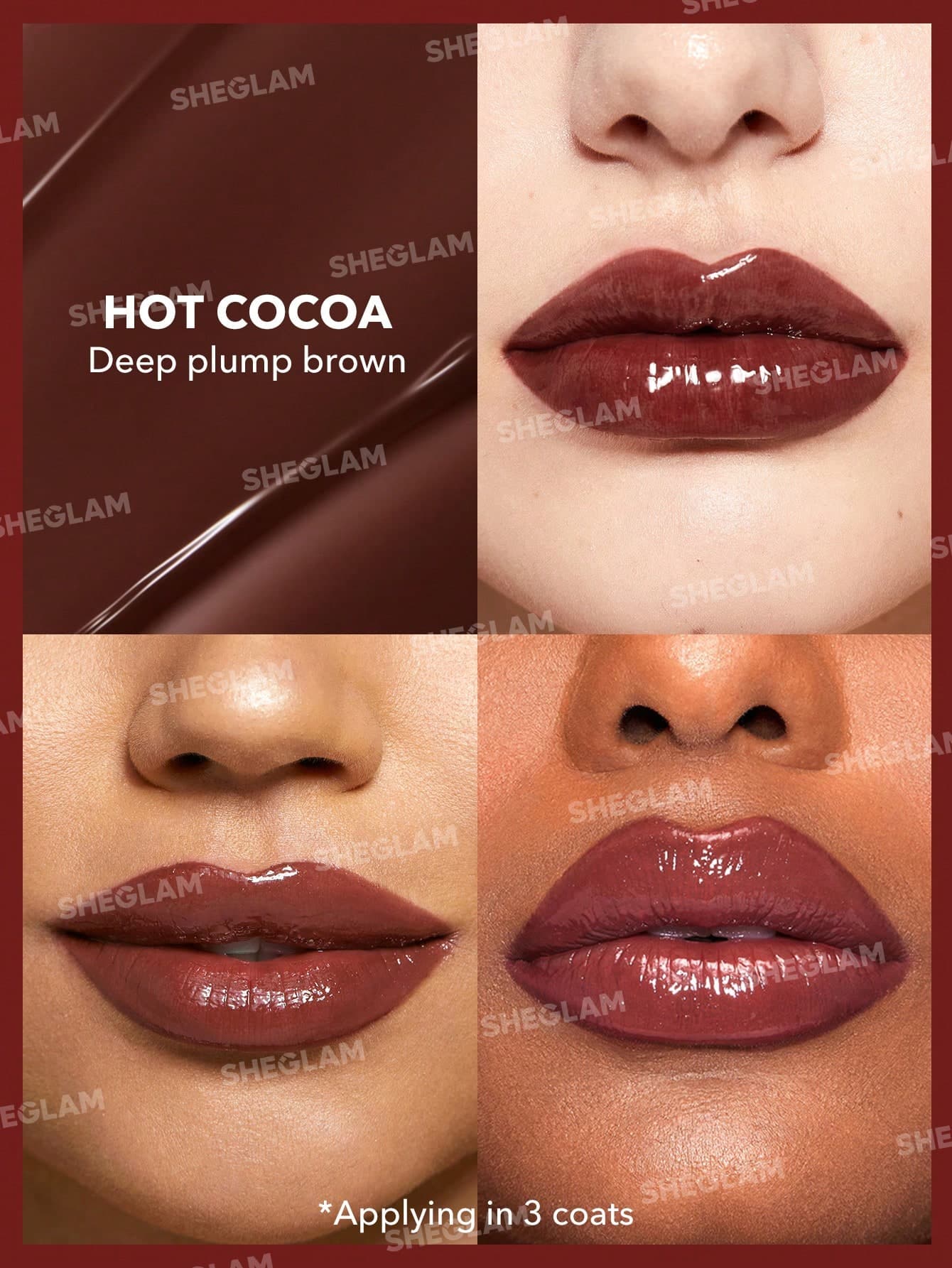 برق لب رنگی شیگلم هات کوکو sheglam shine lip Hot Cocoa — تصویر ۲
