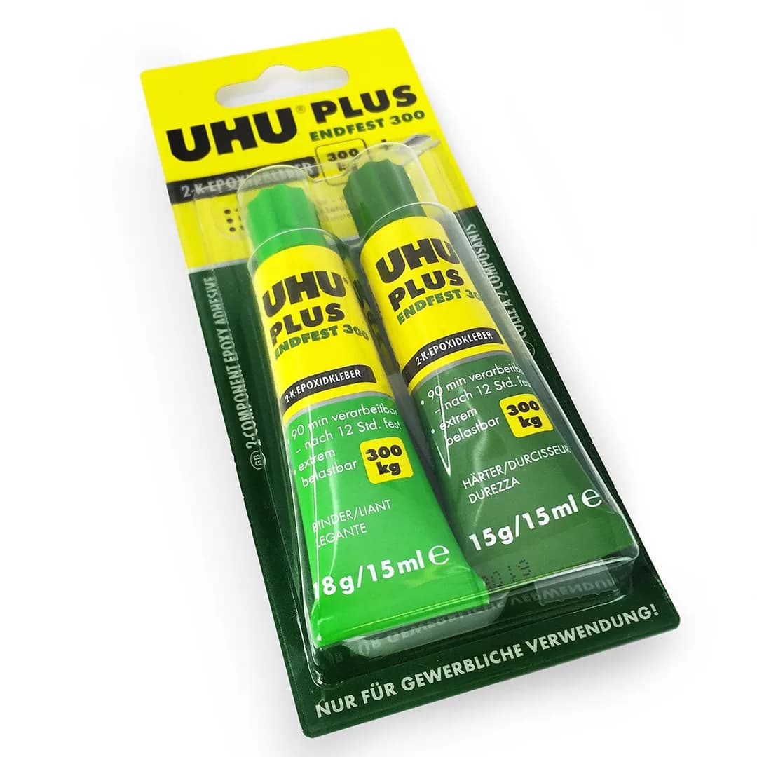چسب دو قلوی صنعتی 300 کیلوگرمی اوهو UHU Plus Endfest 300Kg 18g